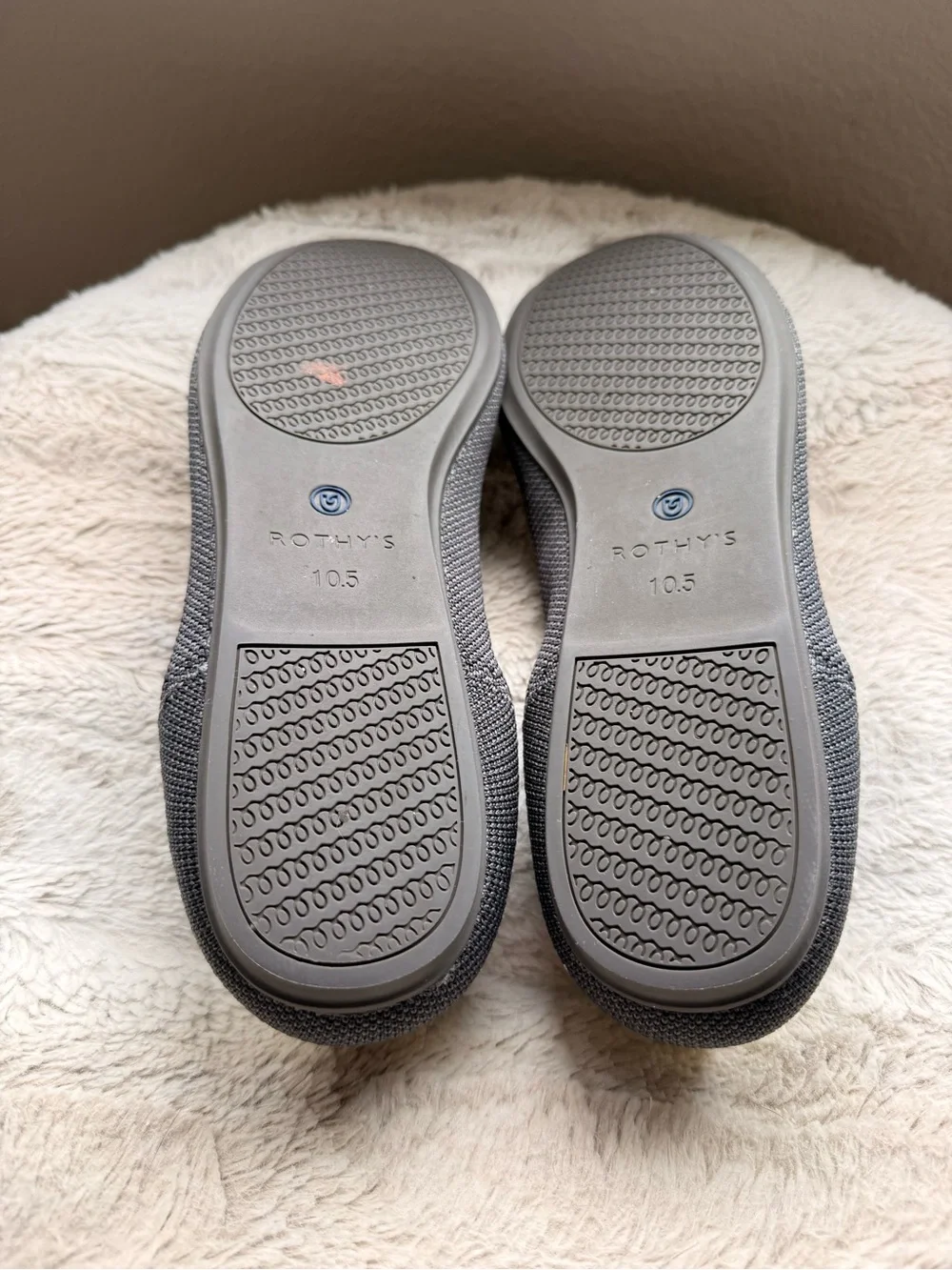 Rothy's Women's Gray Knit Ballet Flat - Slip-On Comfort Citrus Stripe